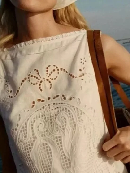 DOEN lucina embroidered linen mini dress - Picture 3 of 14